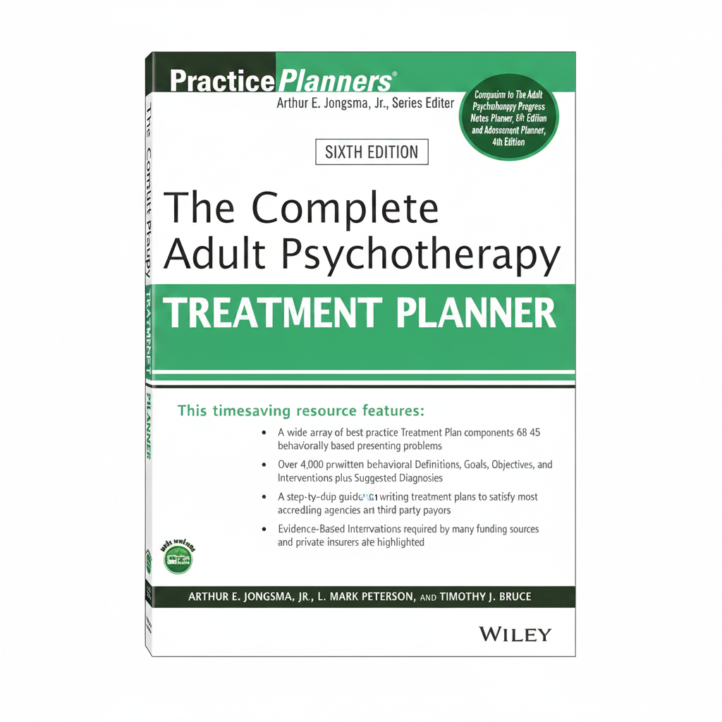 Book cover of 'The Complete Adult Psychotherapy Treatment Planner' with a green and white color scheme.